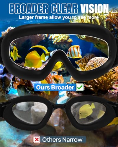 2 Pack Anti Fog UV Wide View Swim Goggles P850