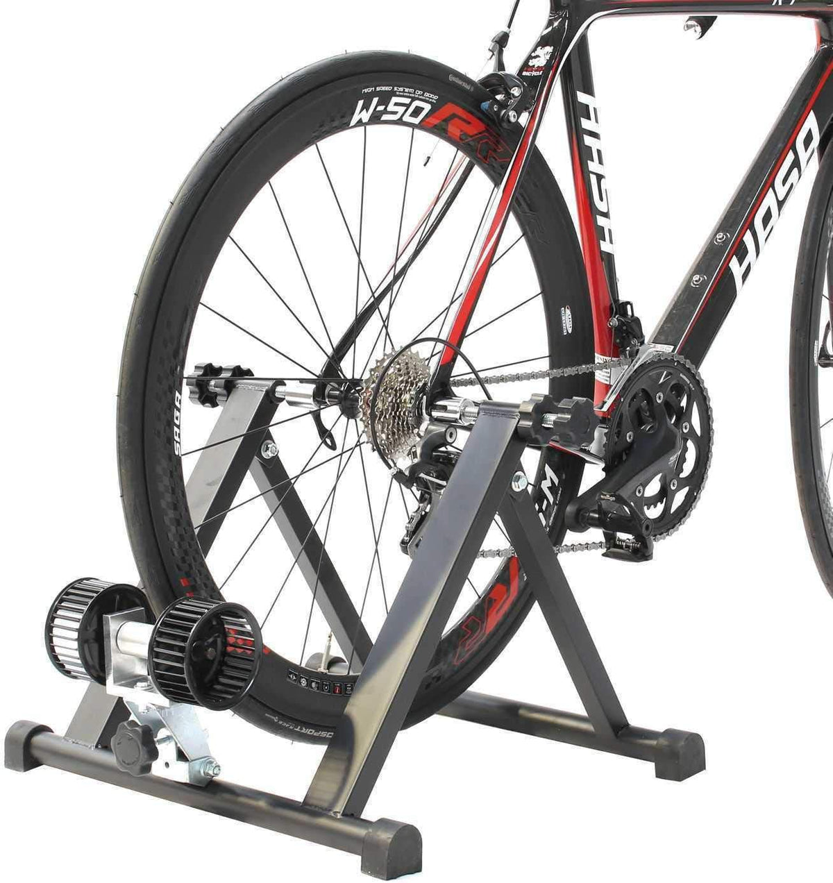 Indoor Wind Resistance Bicycle Trainer Stand with Front Block Riser & Skewers T125