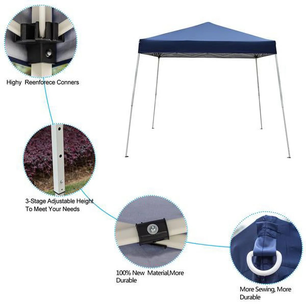 3 x 3M Waterproof Folding Tent Blue F57833