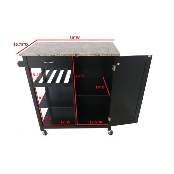 Black Kitchen Island Cart B25566