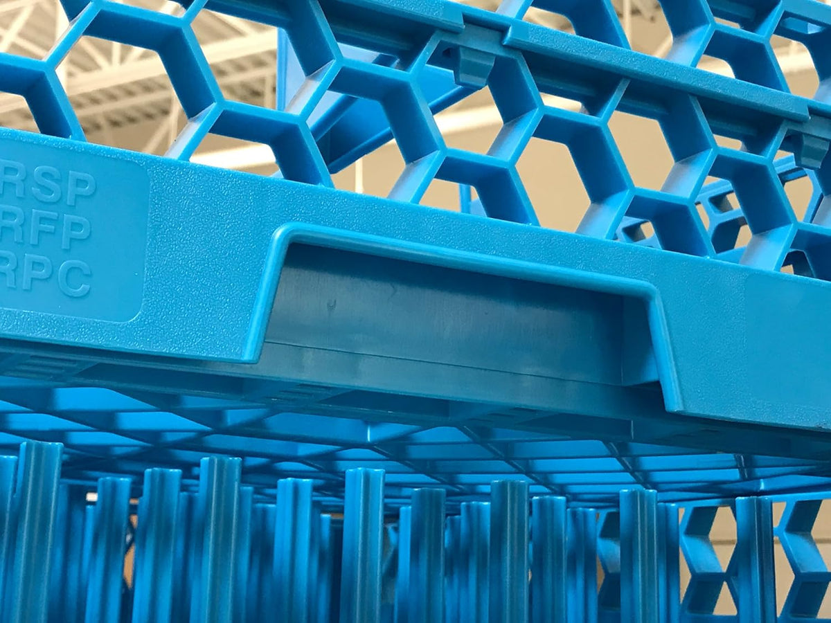 16 Compartment Glass Rack with 3 Extenders, Blue (Pack of 2) Q39972