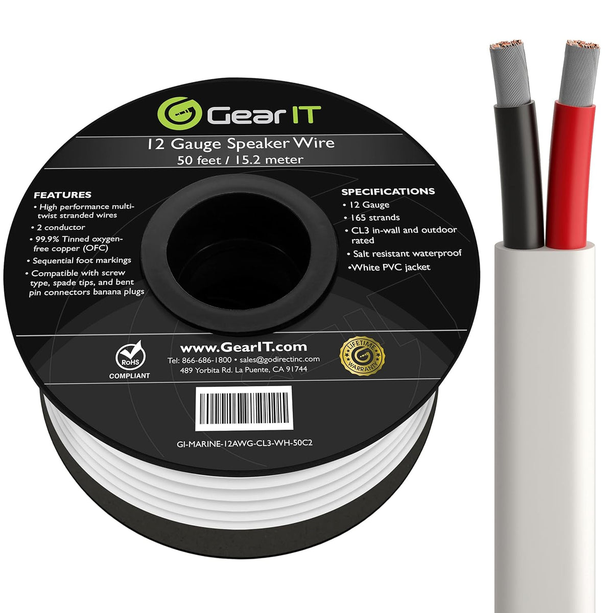 12AWG Tinned OFC Copper Marine Wire 100 Feet D25470