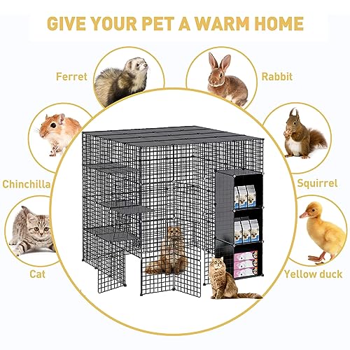 White Metal Wire Cat Cage J89624