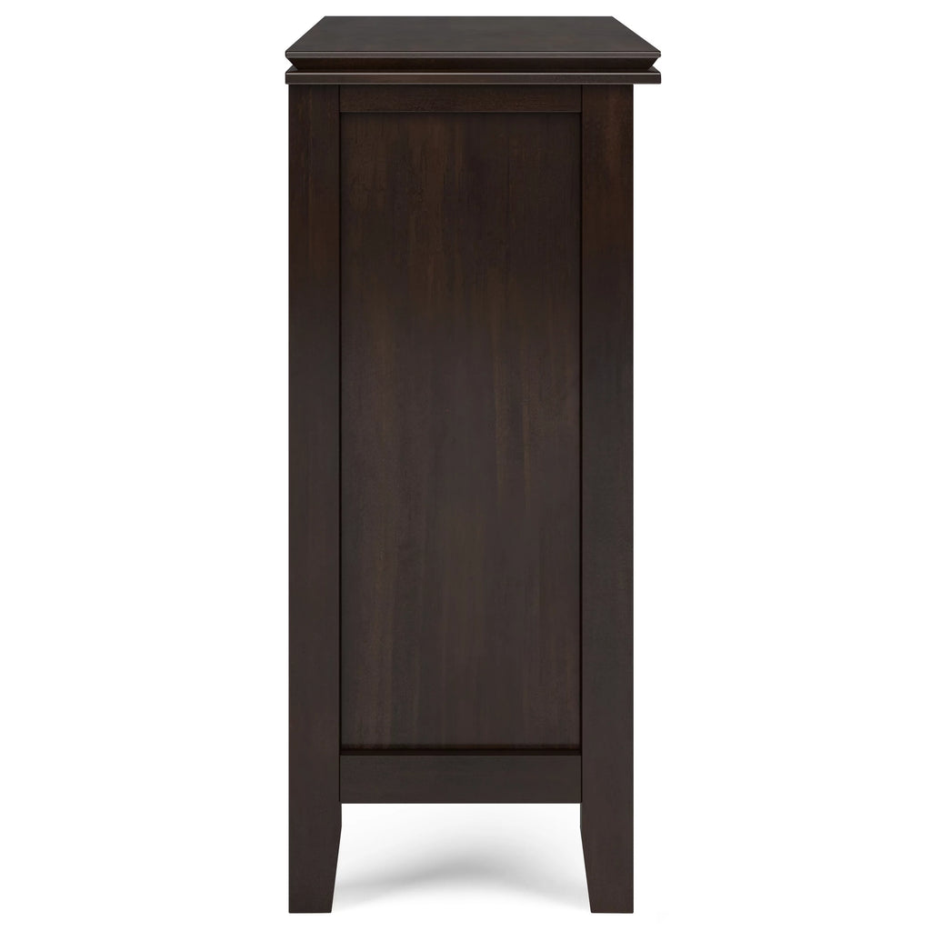 Solid Wood 30 inch Wide Low Storage Cabinet in Tobacco Brown H27942