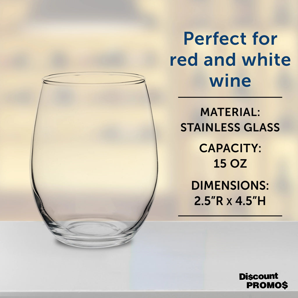 Stemless Wine Glasses 15 oz Set of 10 Clear G5577