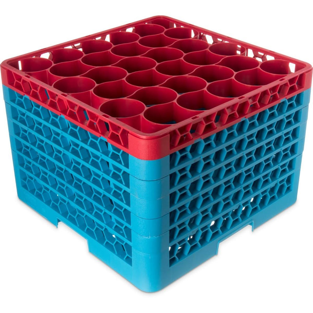 Red Color-Coded Glass Rack with 5 Extenders L536863