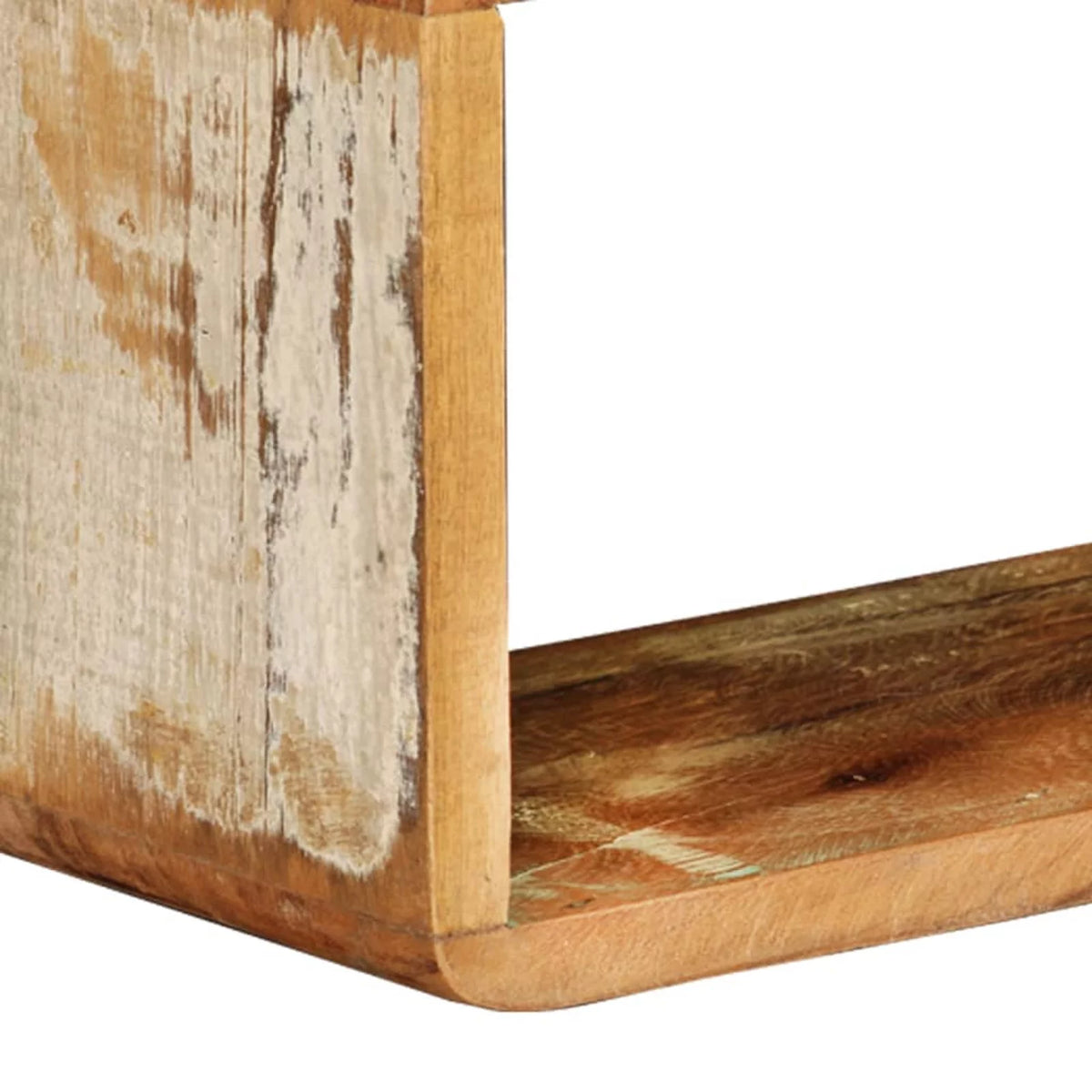 3 Piece Solid Reclaimed Wood Wall Cube Shelf Set Q718164