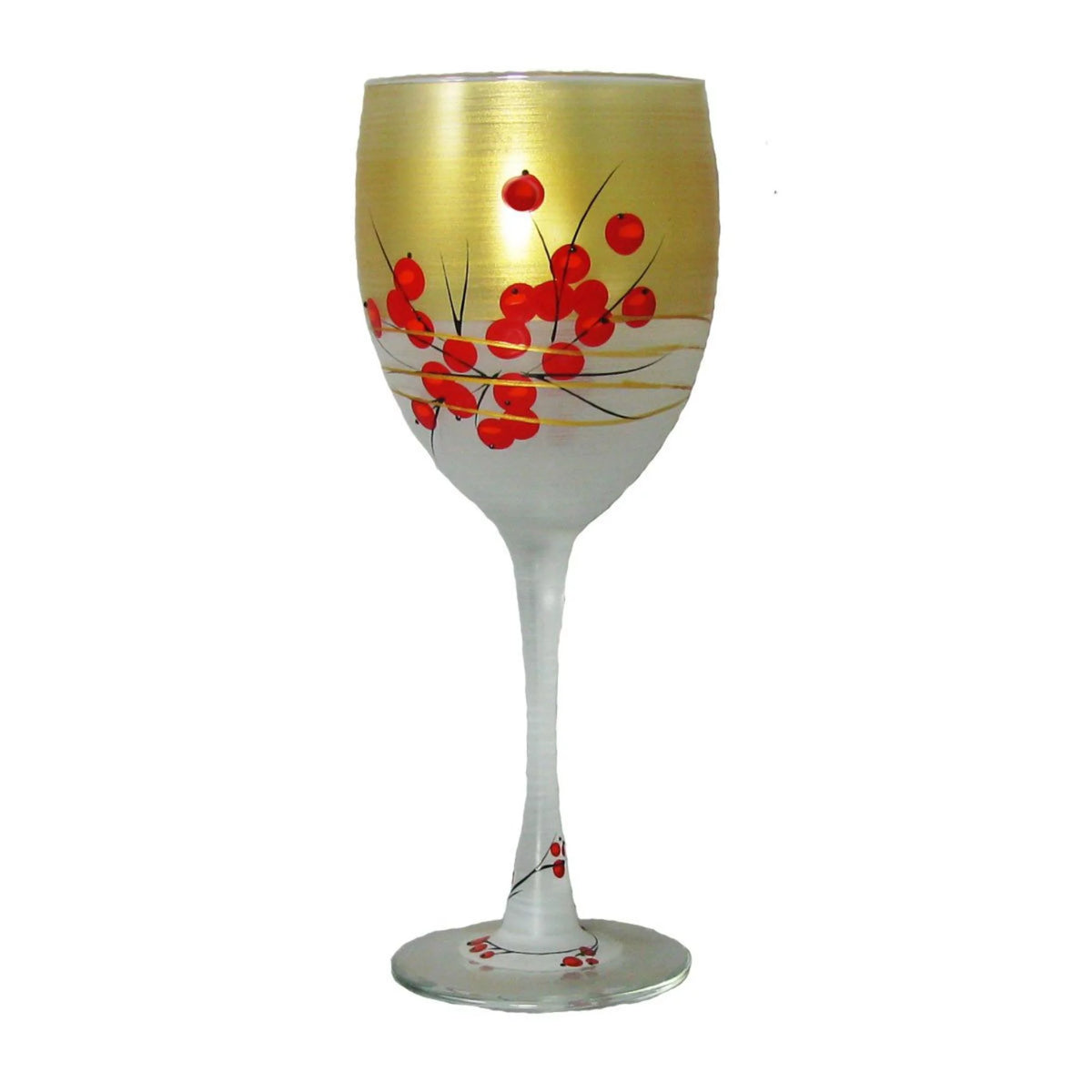 Set of 2 Hand Painted Wine Glasses 10.5 oz W257