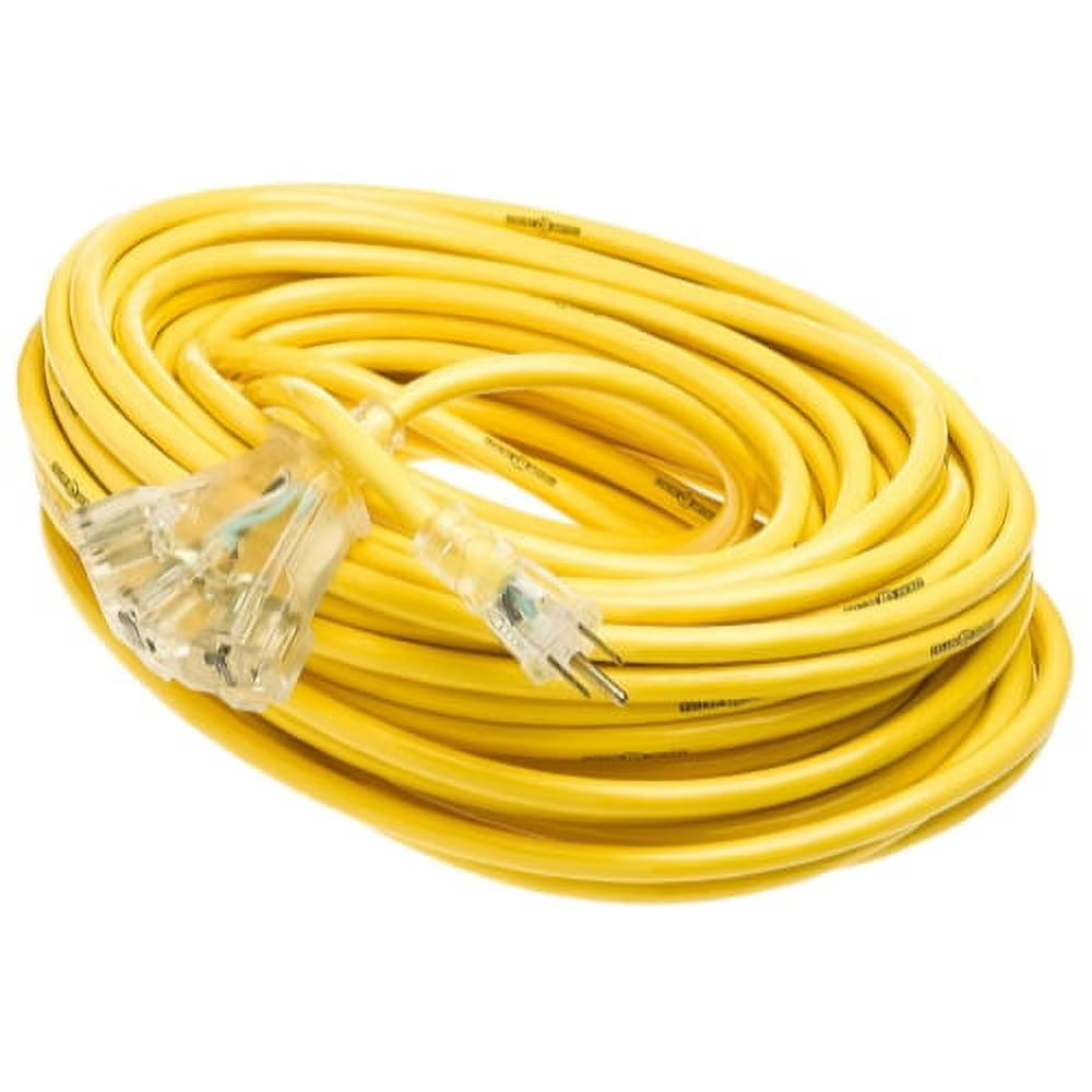 12/3 Heavy-Duty Extension Cord with Lighted Power Block W62626