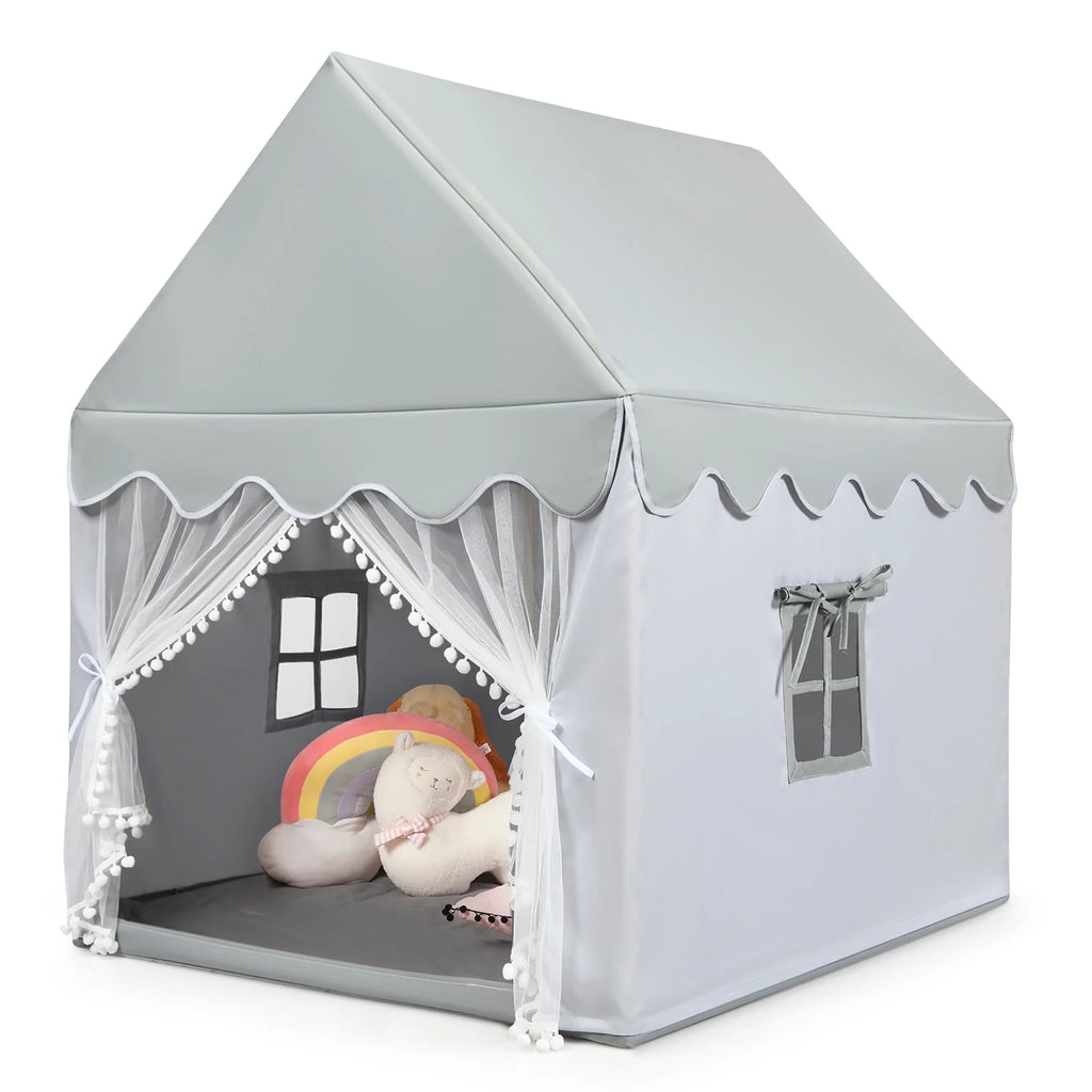 Kids Play Tent Playhouse Castle with Mat Gray T522