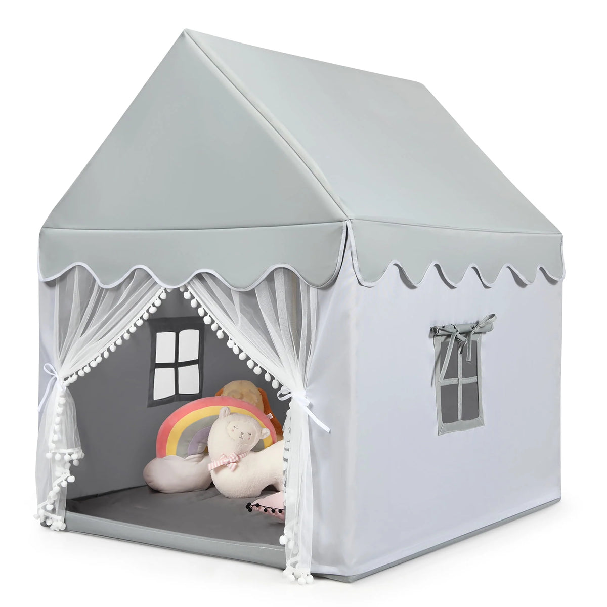 Kids Play Tent Playhouse Castle with Mat Gray T522