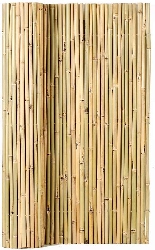 Natural Rolled Bamboo Fence, 0.7 in D x 4 feet High x 6 feet Long C91156