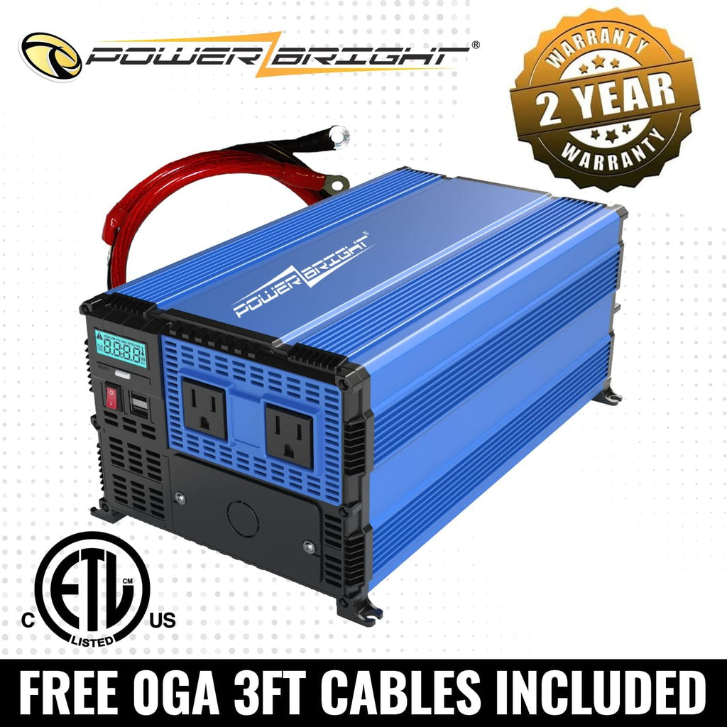 2000 Watt 12V Power Inverter with Dual USB & AC Outlets O8562