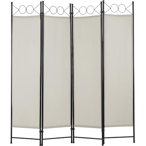 Black 6FT Steel Frame Folding Room Divider L53289