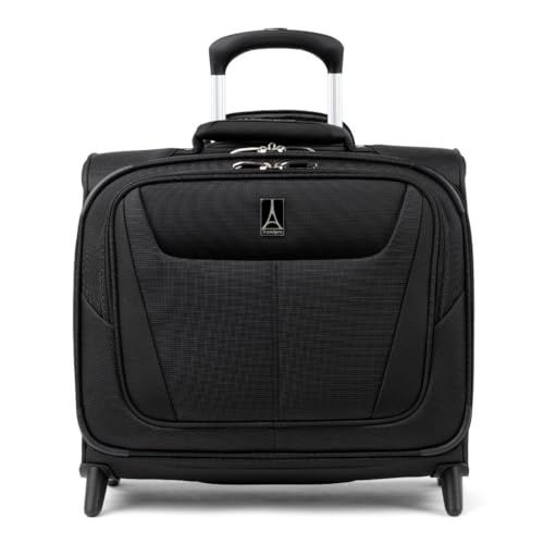 Black 16-Inch Softside Lightweight Rolling Underseat Tote Upright 2 Wheel Bag I729