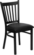 Black Vertical Back Metal Restaurant Chair W39069