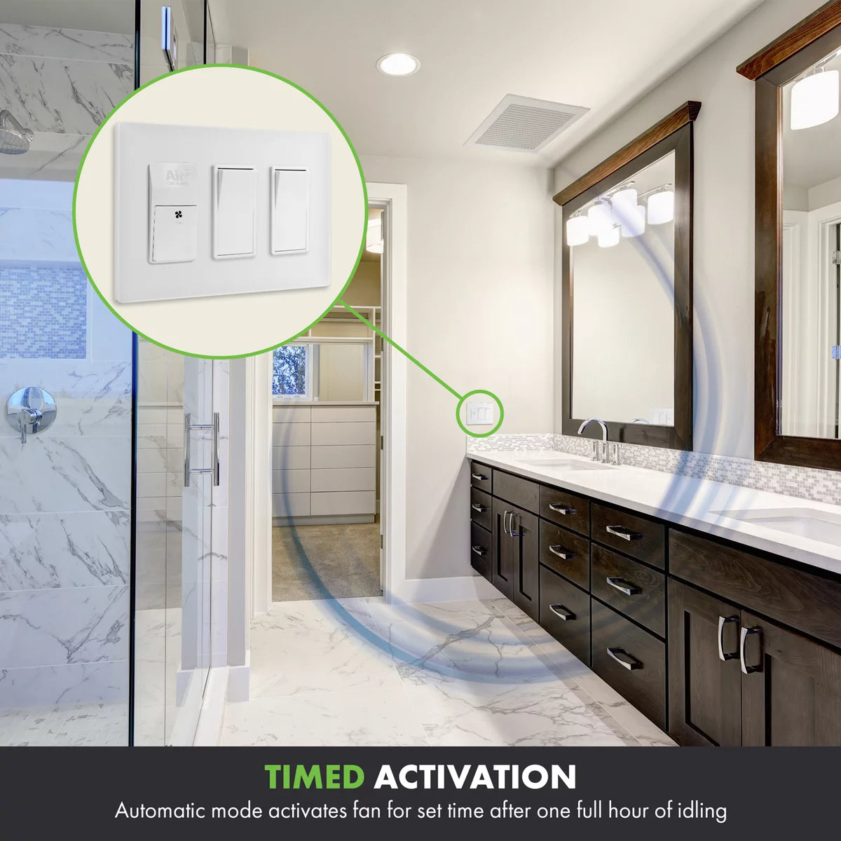 Circulator Switch, Auto Hourly Timer, Countdown Time Delay, LED Indicator, 120VAC C653