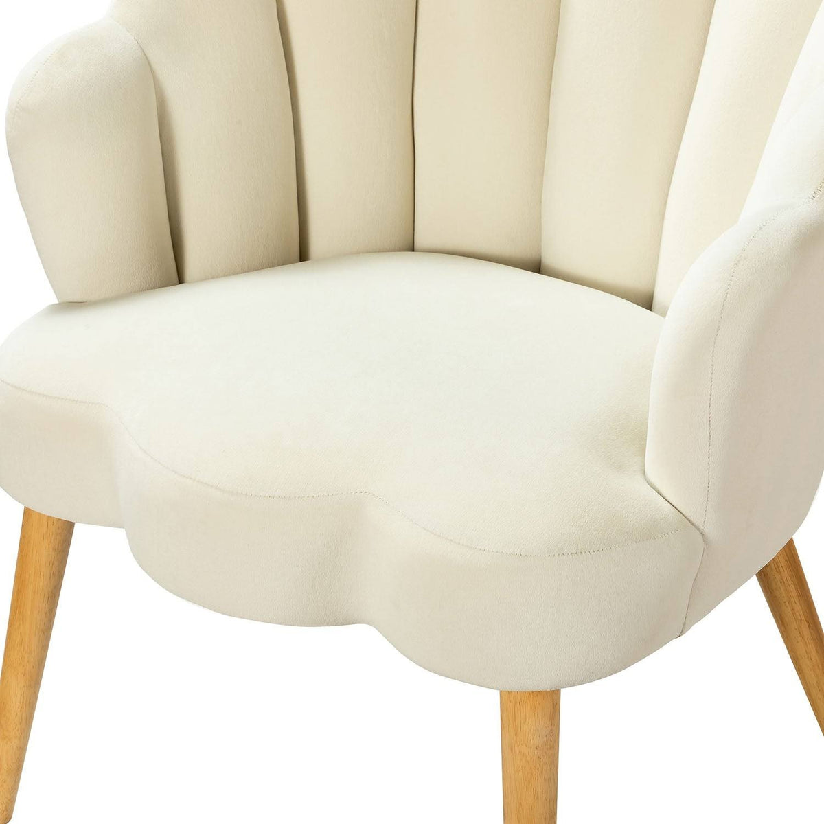 Pink Scalloped Velvet Arm Chair Set of 2 U79419
