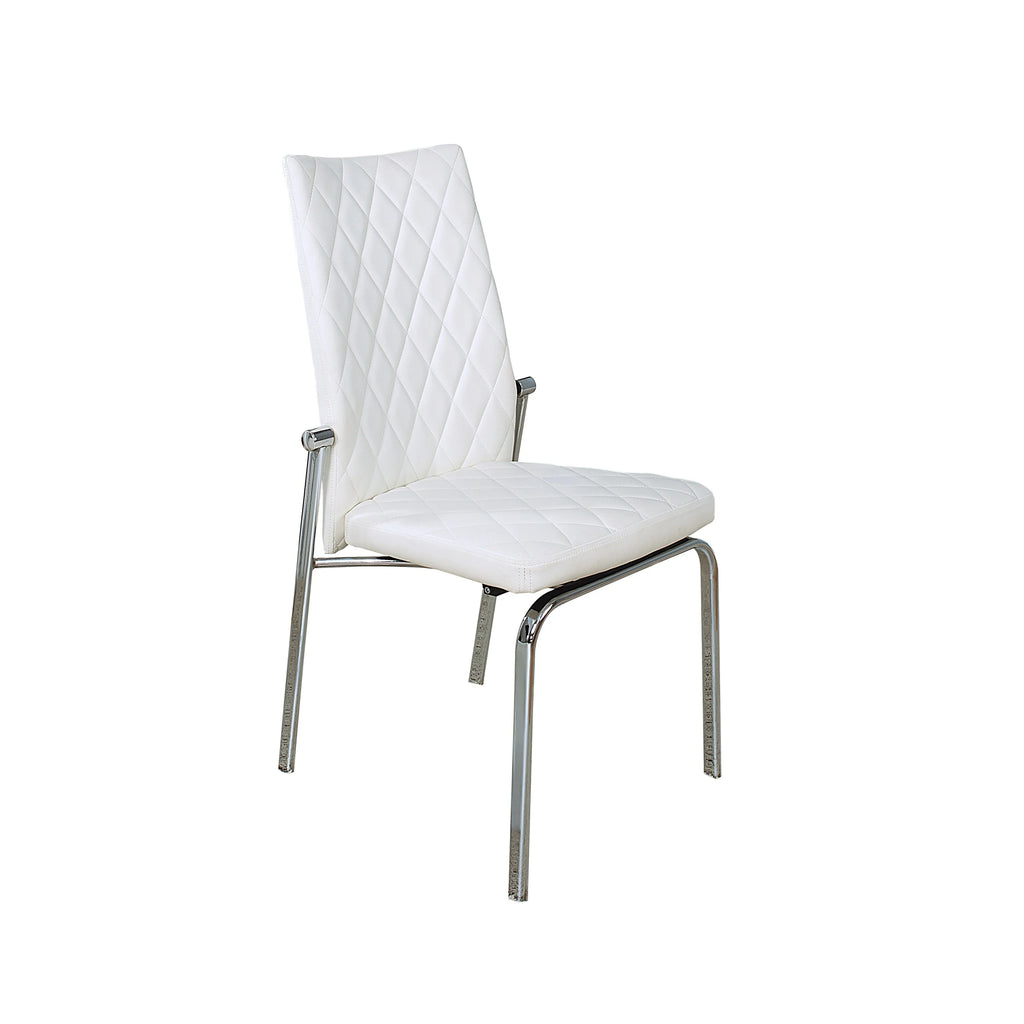 White Metal Tufted Dining Chairs Set of 2 H14945