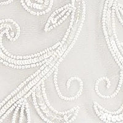 White Beaded Sheer Sleeveless Party Sheath Dress 18 E977