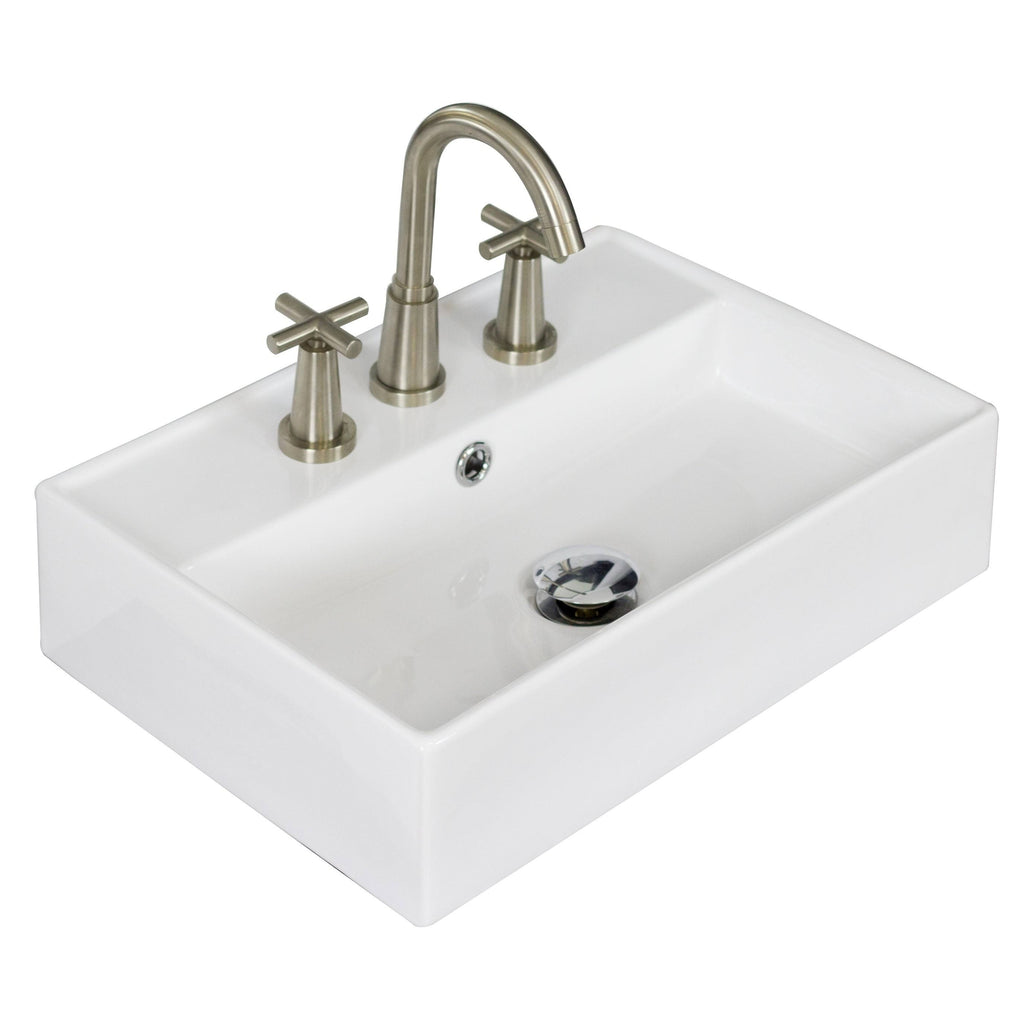 Wall Mount Rectangle Vessel in White O679