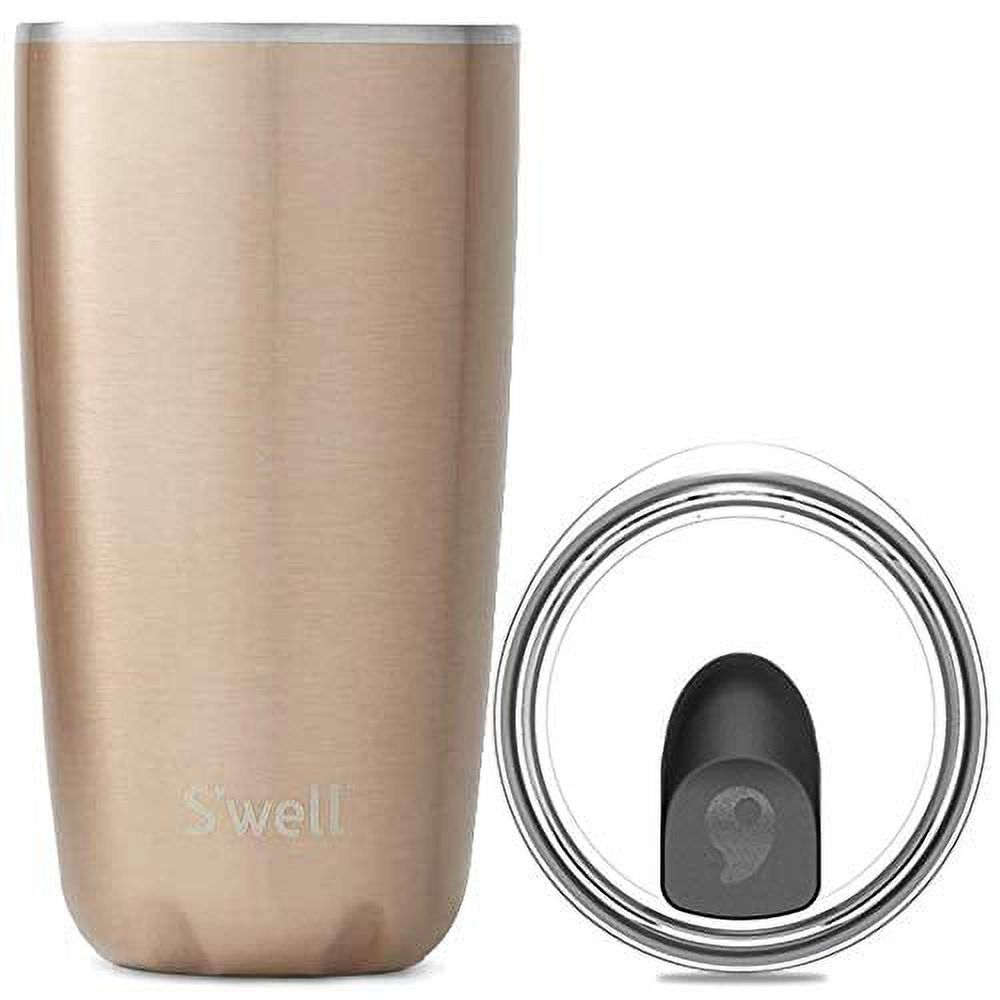 Stainless Steel Tumbler with Slide-Open Lid, 18 Fl Oz Vacuum-Insulated Water Bottle D340