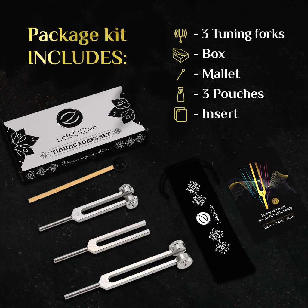 Tuning Forks (128Hz, 256Hz, 512Hz) Body Weighted Tuning Forks V865
