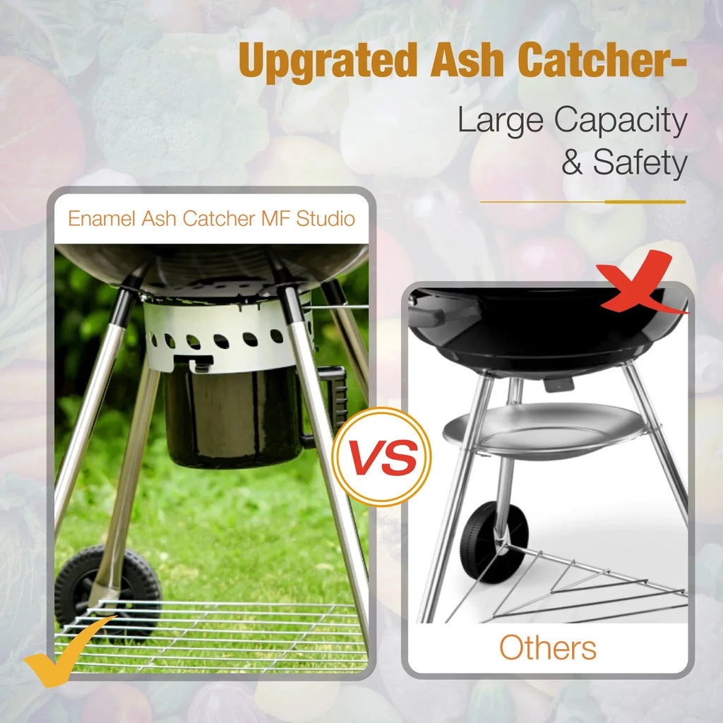 22" Portable Charcoal BBQ Grill, Black J37529