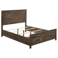 King Storage Bed Rustic Golden Brown E945
