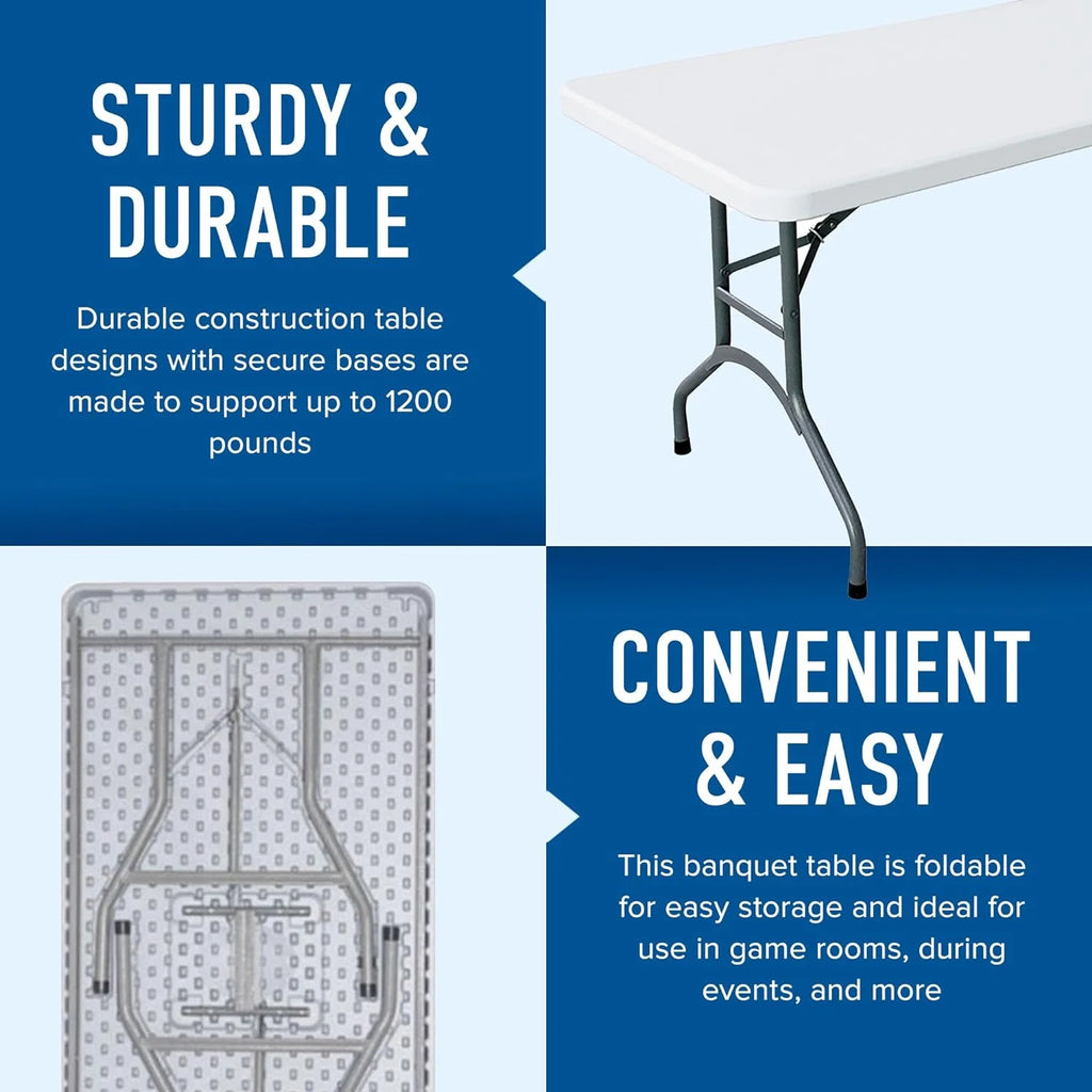 White 6 Foot Folding Table C925976