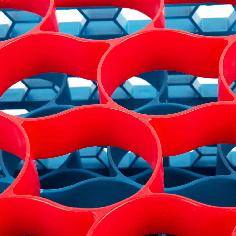 Red Color-Coded Glass Rack with 5 Extenders L536863