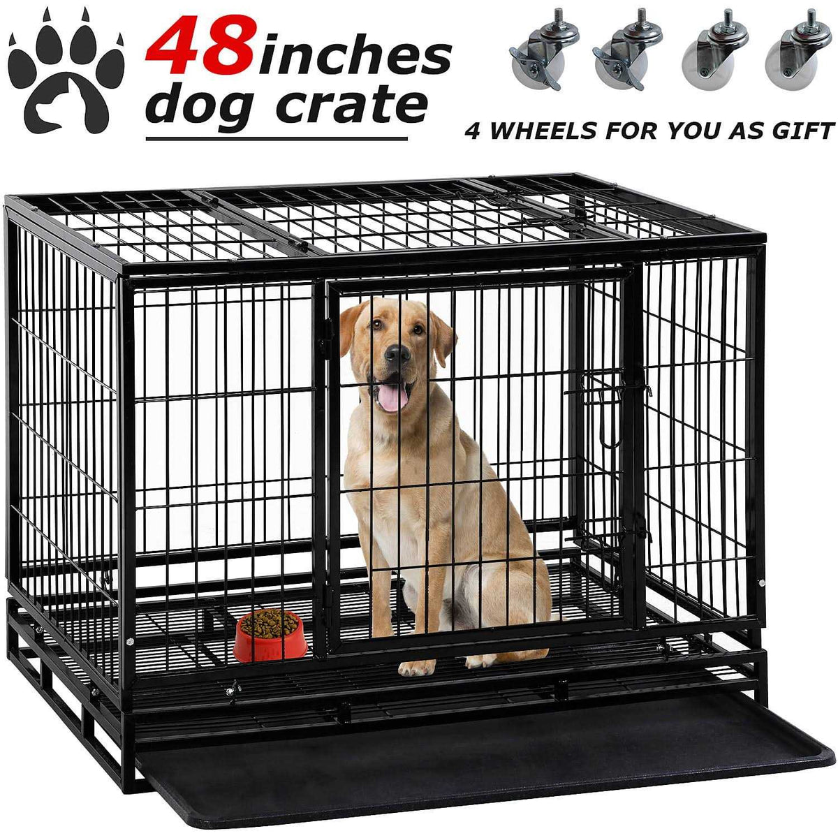 Heavy Duty Dog Crate with Plastic Tray U950885
