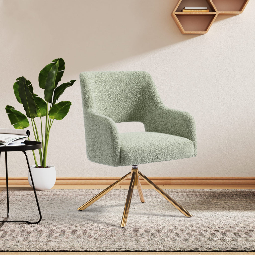 Wide Boucle Swivel Accent Arm Chair Set of 2 M19712