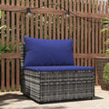 Gray Poly Rattan Patio Sofa with Cushions F7899