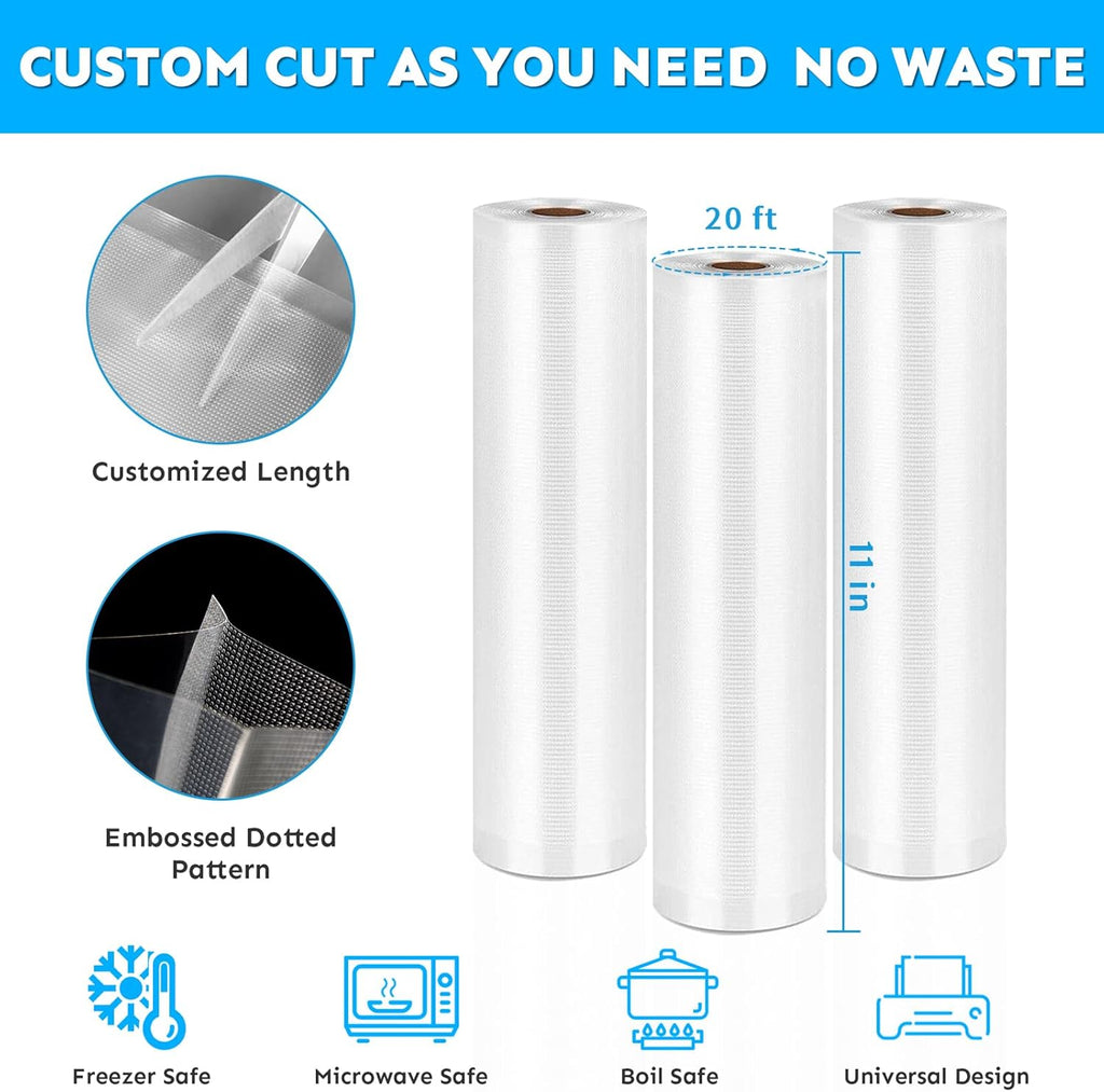 11"X20' 3Pack BPA-Free Vacuum Seal Rolls V636399