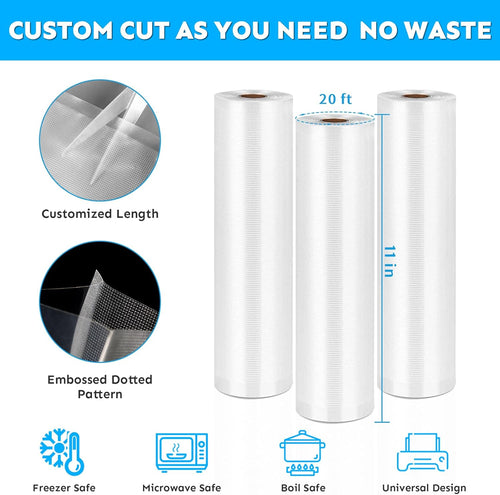 11"X20' 3Pack BPA-Free Vacuum Seal Rolls V636399
