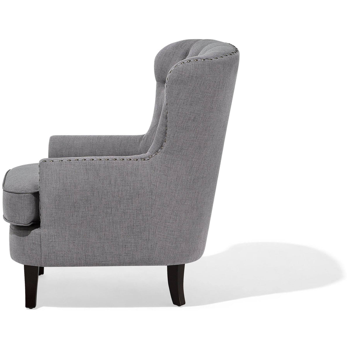 Fabric Wingback Chair Gray C6022
