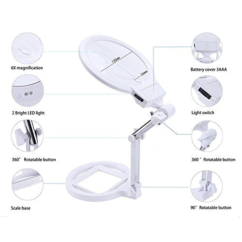 36 LED Dimmable Floor Magnifying Lamp with Stand A3707