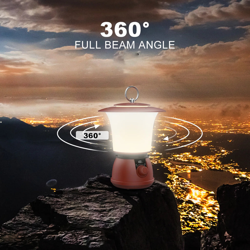 Retro Camping Lantern USB Rechargeable Portable Flashlight X542