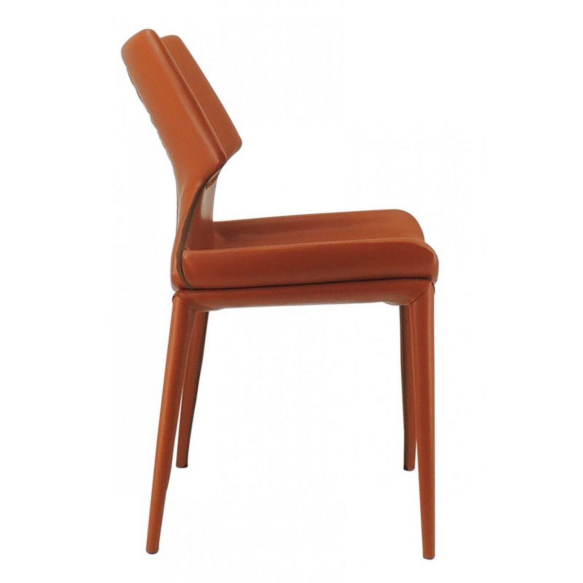 17.5" Eco-Leather/Metal Dining Chairs in Orange (Set of 2) Q372046
