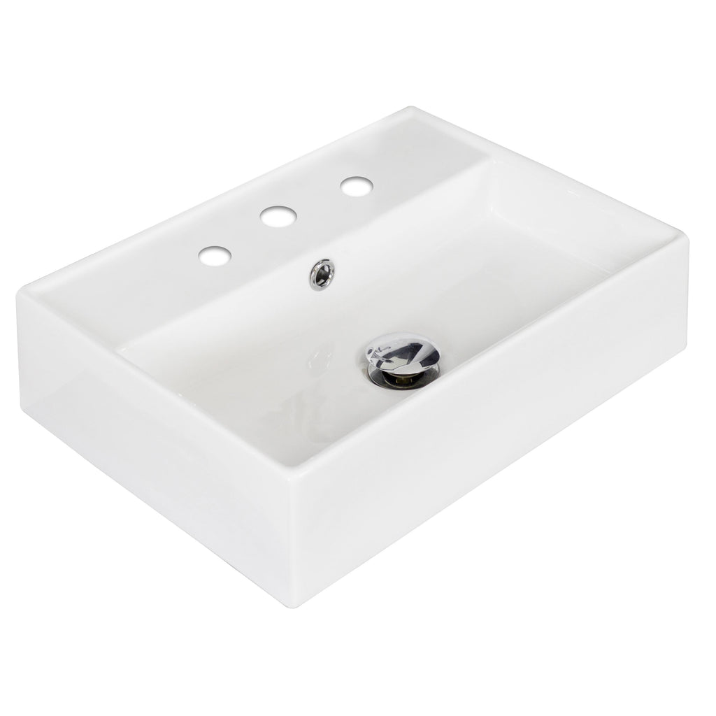 Wall Mount Rectangle Vessel in White O679