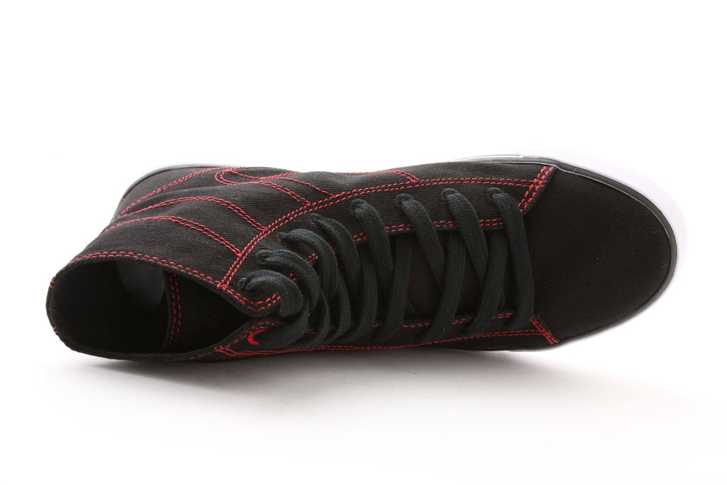 Black Red Canvas High Tops U875