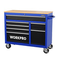 46-Inch 9-Drawers Rolling Tool Chest with Wooden Top A804