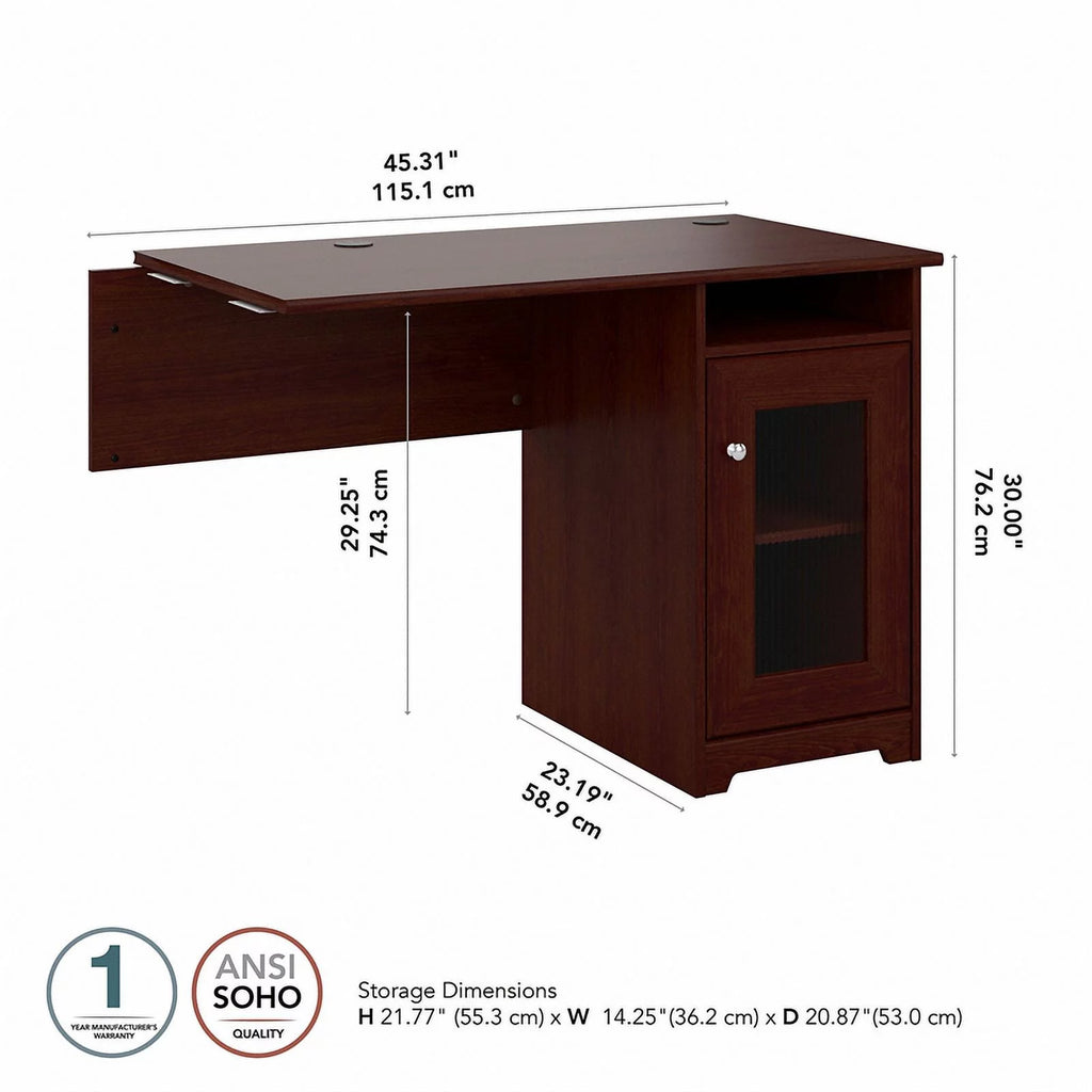 Modern Desk Return in Harvest Cherry Engineered Wood V191407