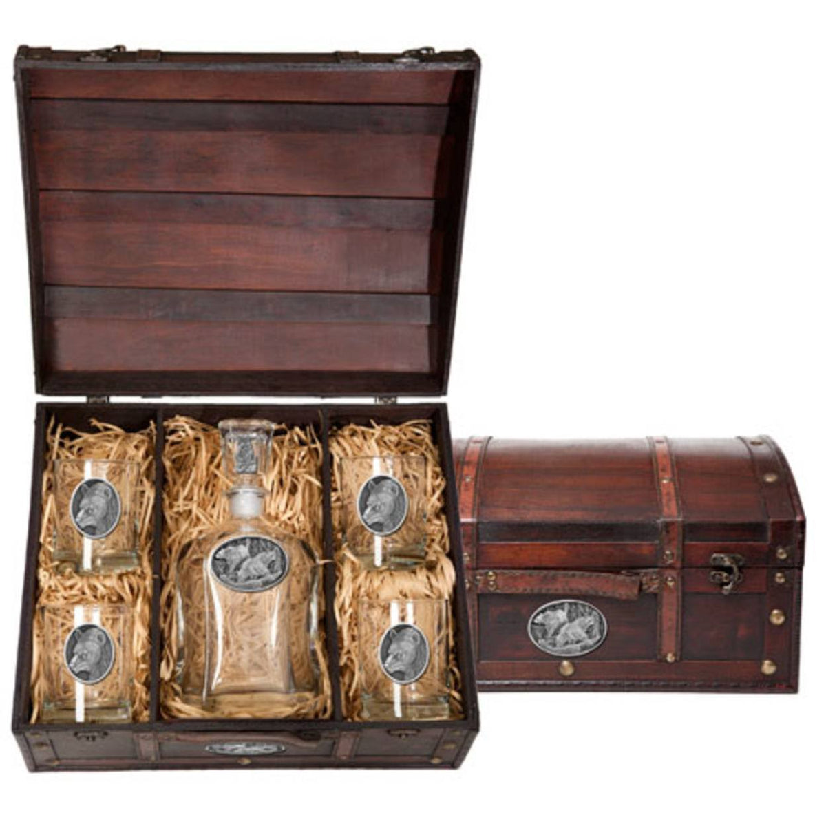Black Bear Capitol Decanter Chest Set Y2767