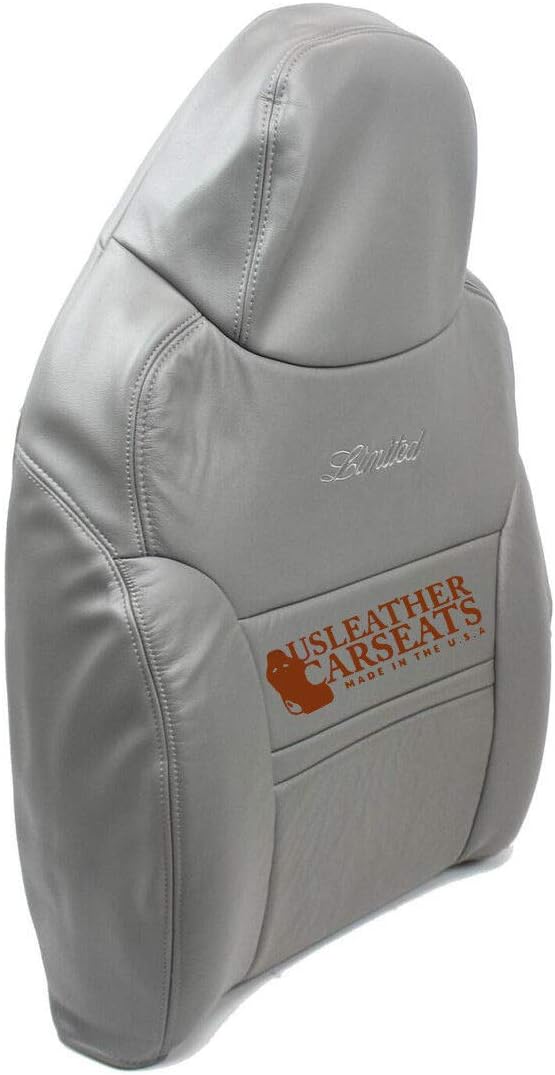 Compatible with 2001 Ford Excursion Driver Side Lean Back Replacement Leather Seat Cover Gray J903