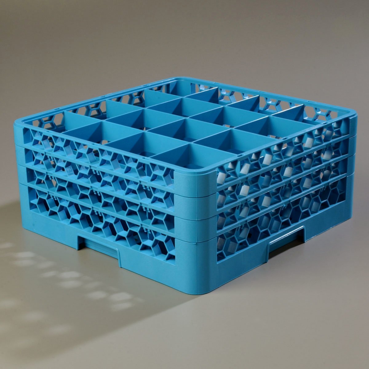 16 Compartment Glass Rack with 3 Extenders, Blue (Pack of 2) Q39972