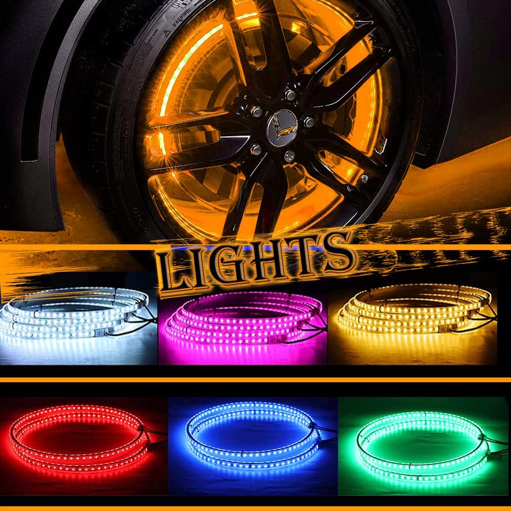 17IN RGB LED Wheel Ring Light Kit 4PCS Single Row Waterproof K664003