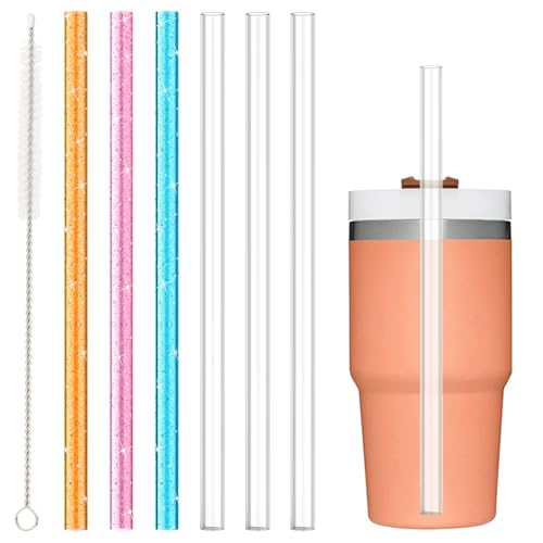 6PCS Replacement Straws for Stanley 20oz 14oz Tumbler, Reusable Clear Straws, BPA Free V575536