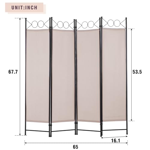 Black 6FT Steel Frame Folding Room Divider L53289